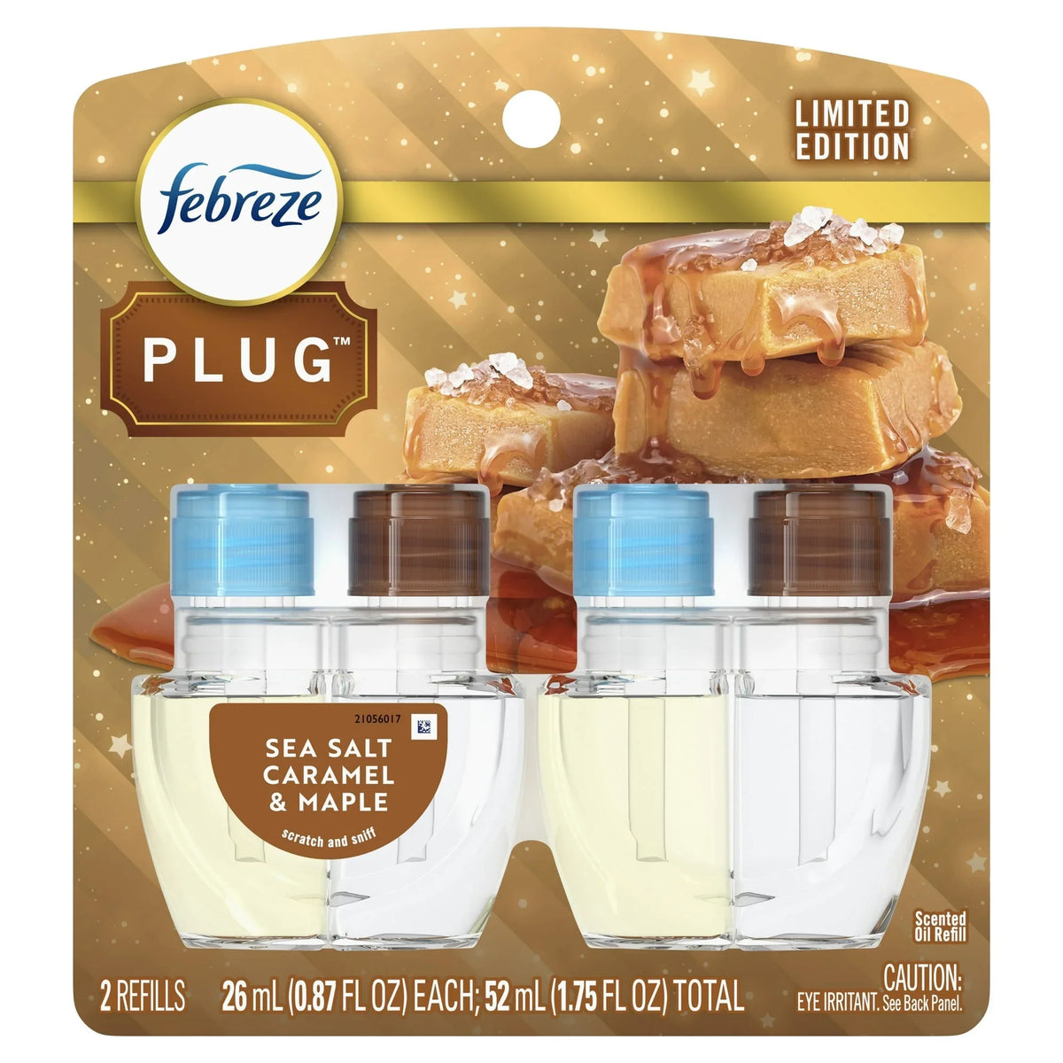 Febreze Plug Refill Odor-Fighting Air Freshener Sea Salt Caramel & Maple Scent, 3 Ct 0.87 fl oz Each