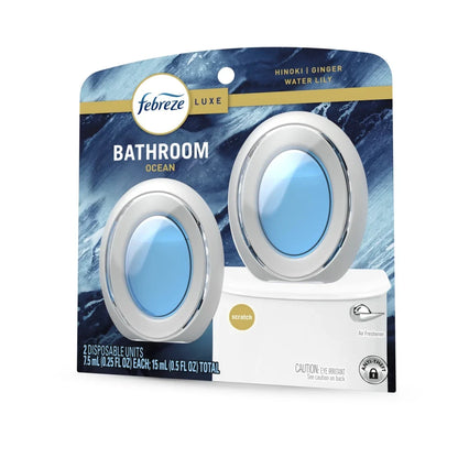 Febreze Bath Air Freshener, Odor-Fighting Ocean Scent, 2 Count
