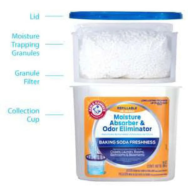 Arm & Hammer Fragrance Free Refillable Moisture Absorber, 14 oz. Tub