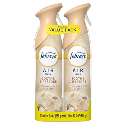 (6 pack) Febreze Air Freshener Spray, Odor-Fighting Room Spray, Soothe & Restore, 8.8oz, 2 Count