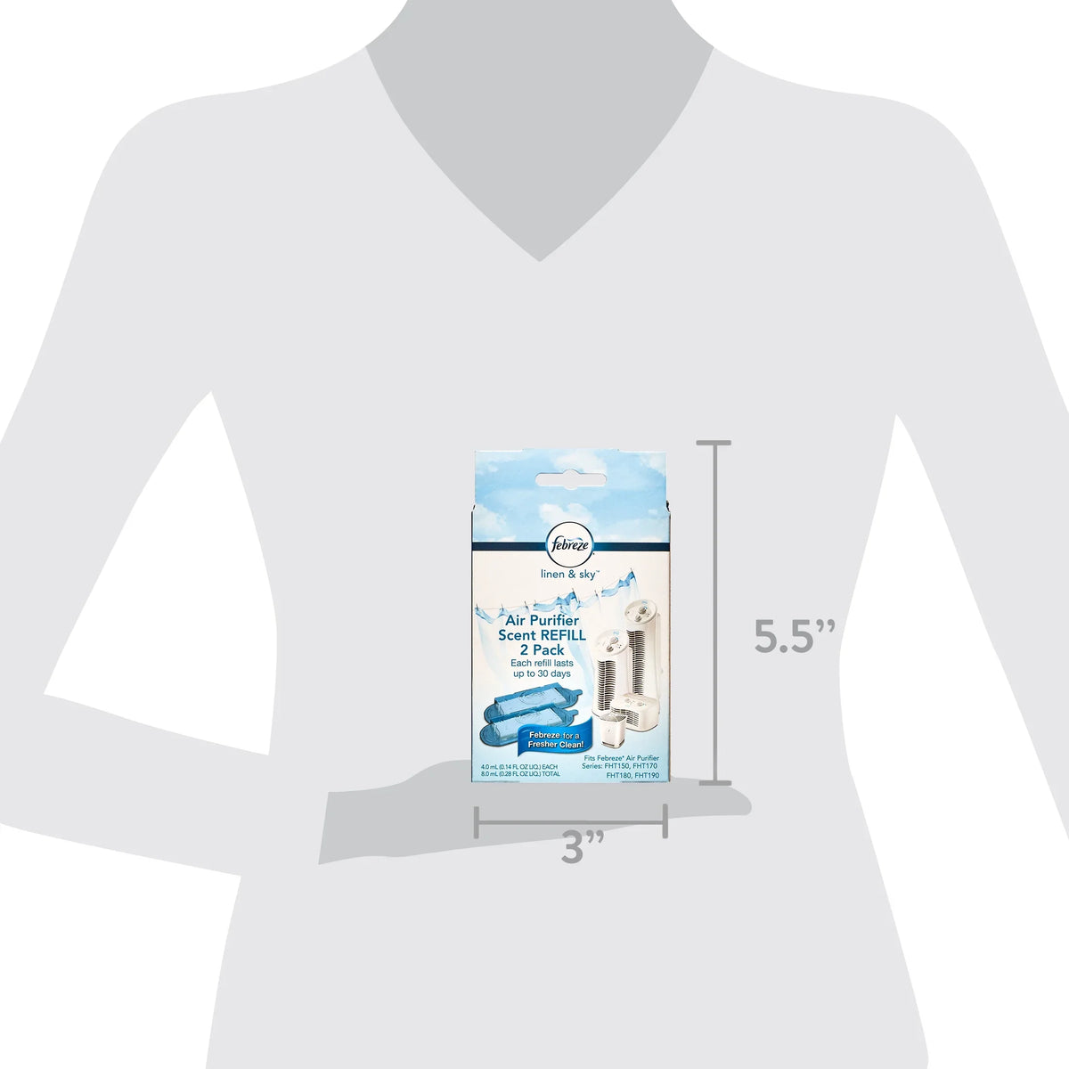 Febreze Air Purifier Linen Refill Scent Cartridge, 2 Pack, FRF102L