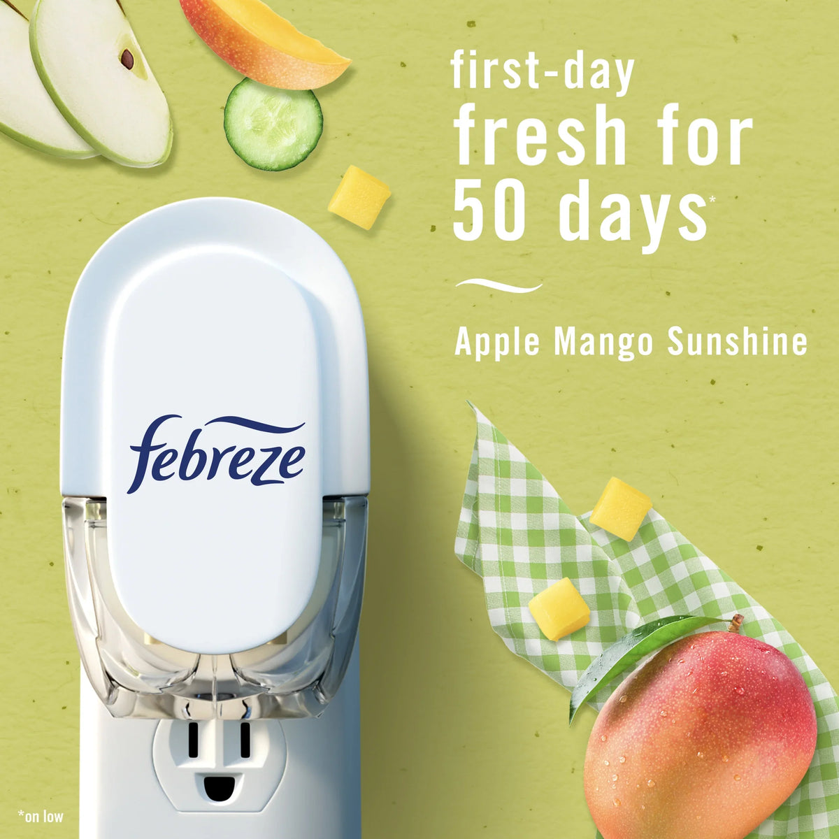 (3 pack) Febreze Air Freshener PLUG Refills, Apple Mango Sunrise, 1.75 fl oz
