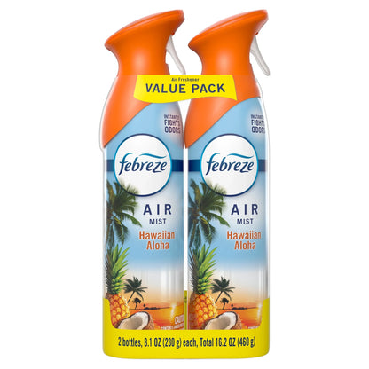 Febreze Air Mist Air Freshener Spray Hawaiian Aloha, 8.1oz, 2 Count