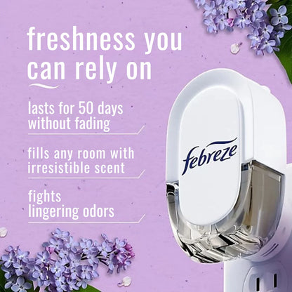 Febreze Plug Scented Oil Refill Southern Lilac Mornings, 0.87 fl oz, 2-Pack