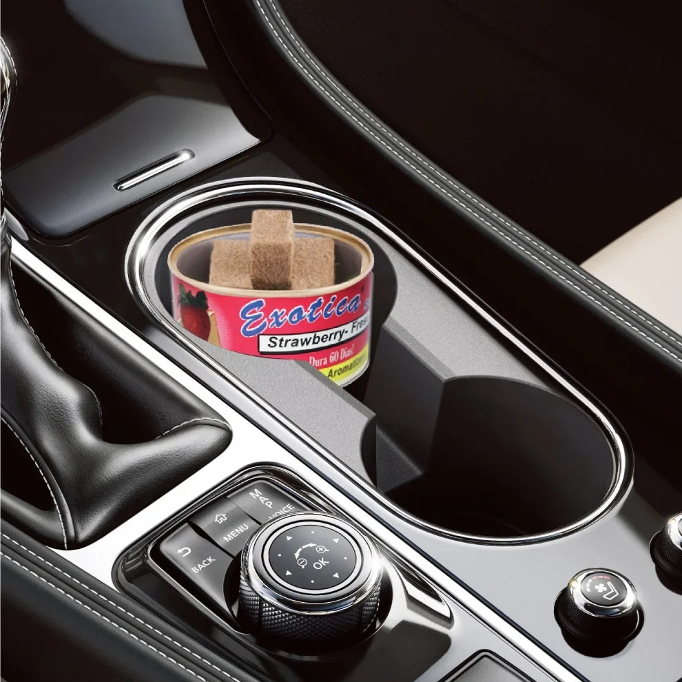 Exotica Car Air Freshener | Spill-proof Can | Organic | For Home & Auto | Long Lasting Freshness | (Pack of 12) (Strawberry)