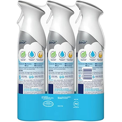 Febreze Air Freshener Spray, Heavy Duty Crisp Clean Scent, Odor Eliminator For Strong Odors, 8.8 Oz (Pack Of 3)
