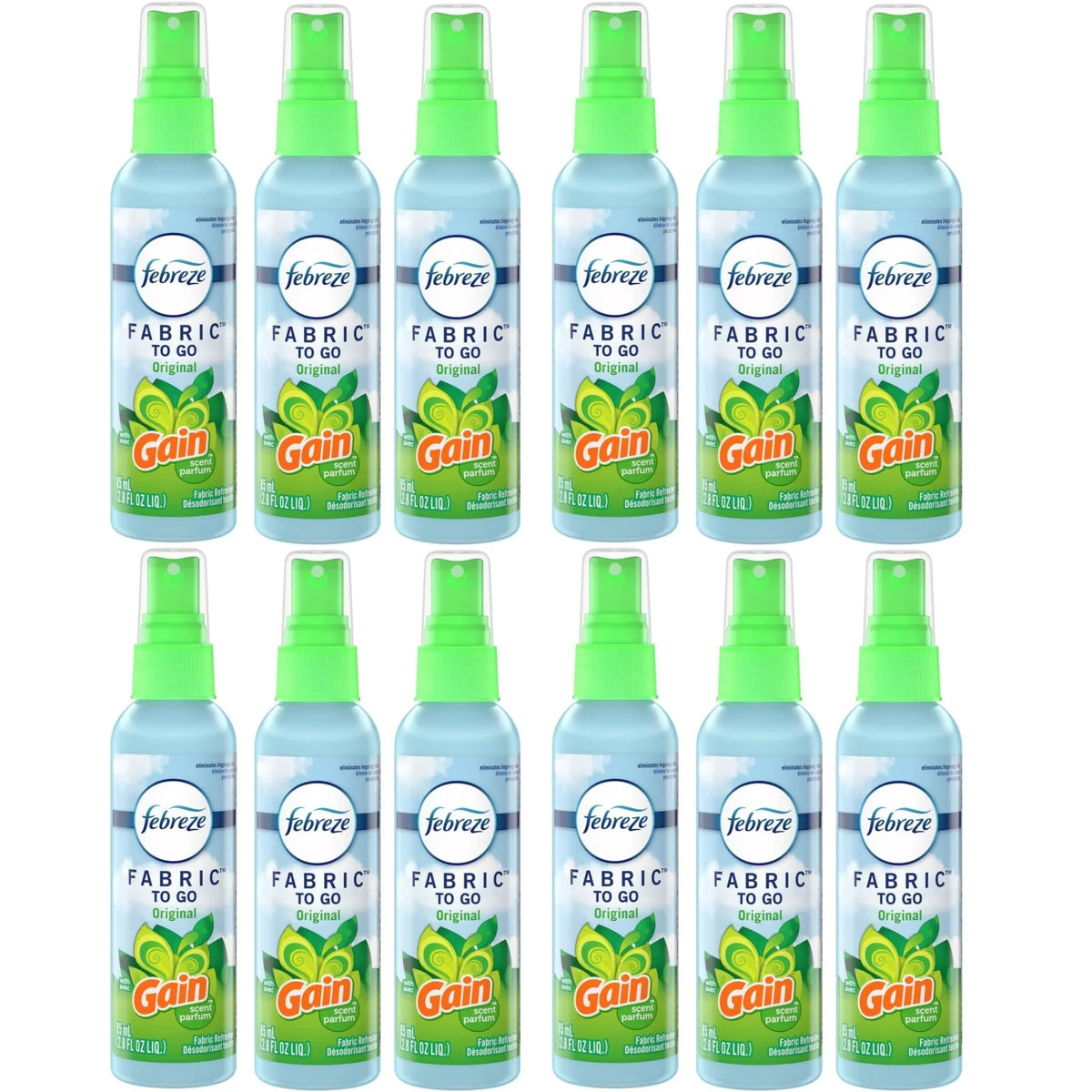 Febreze To Go Fabric Refresher 2.8 Ounce Spray, Gain Original Scent (CASE OF 12)
