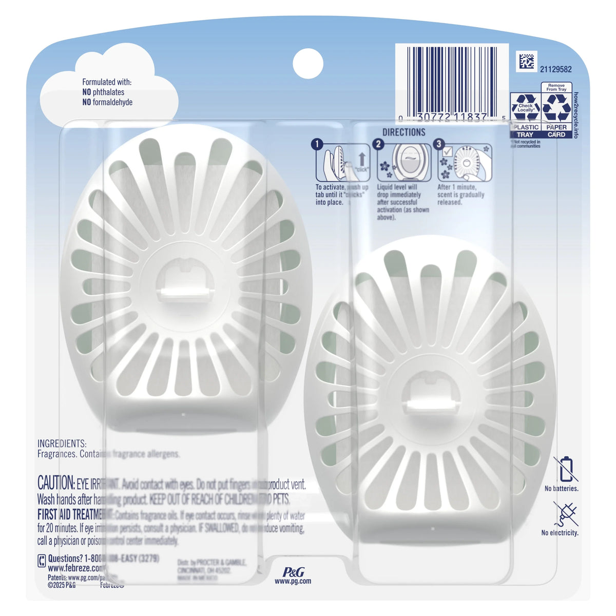 Febreze Bathroom Air Freshener, Small Spaces Odor-Fighting, Apple Mango Sunshine, 2 Count