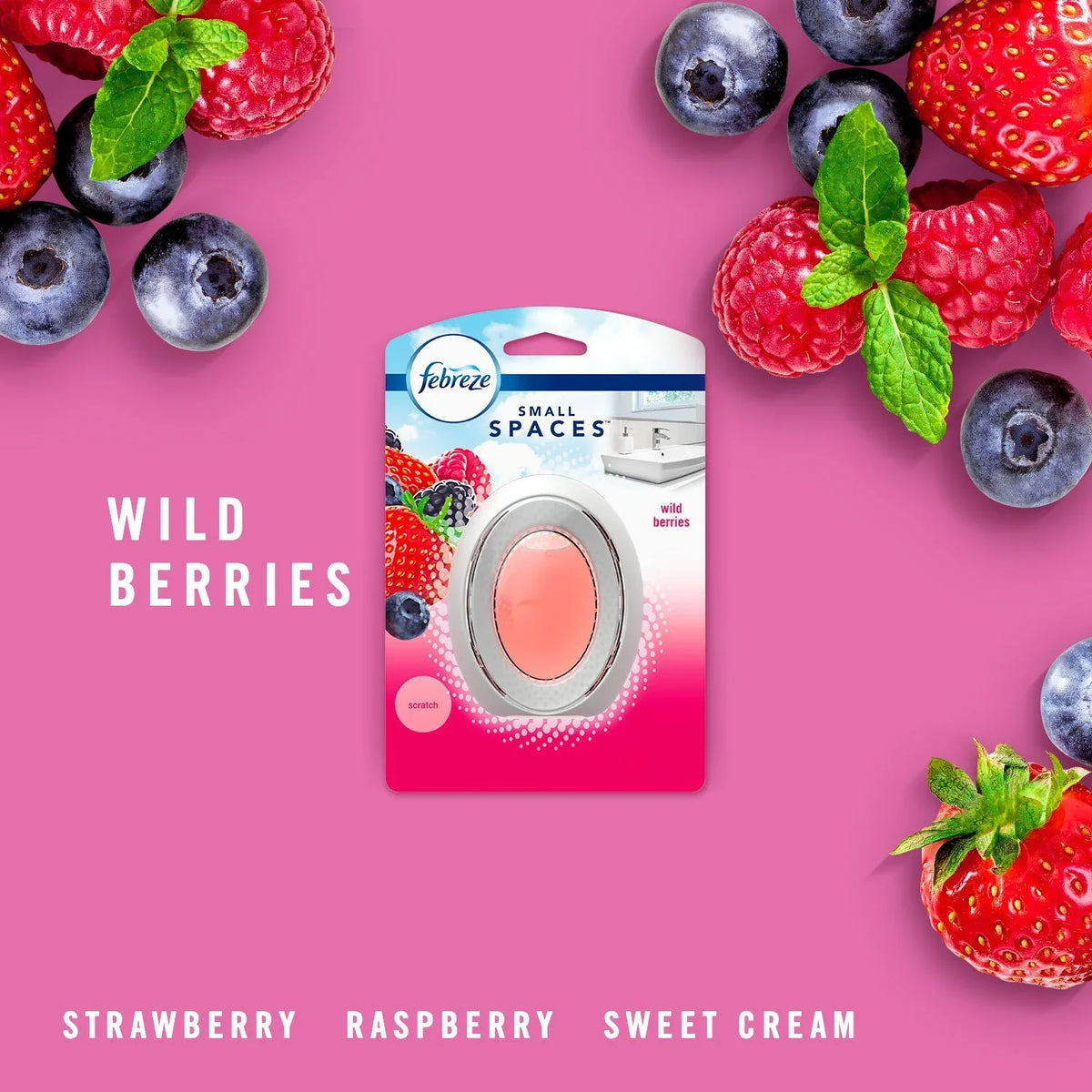 Febreze Small Spaces Air Freshener, Wild Berries, 1 count