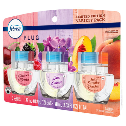 Febreze Plug In Air Freshener Scented Oil Refill, Spring Mix, 3 Count