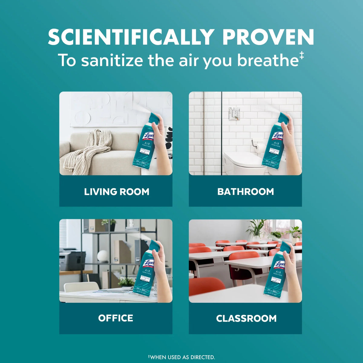 Lysol Air Sanitizer Spray, For Air Sanitization and Odor Elimination, Simple Fresh Scent, 10 Fl. Oz (Pack of 3)