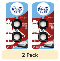 Febreze AUTO Car Air Freshener, Odor-Fighting Car Vent Clip, Old Spice, 2 Count