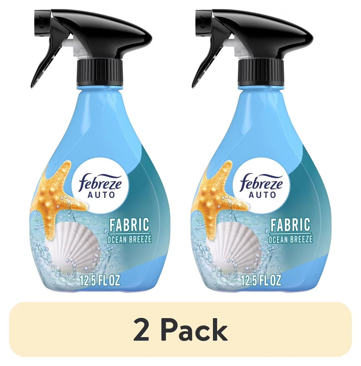 (2 pack) Febreze AUTO Car Fabric Spray, Odor Fighting Air Freshener, Ocean Breeze, 12.5 fl oz