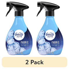 (2 pack) Febreze AUTO Car Fabric Spray, Odor Fighting Air Freshener, Platinum Ice, 12.5 fl oz