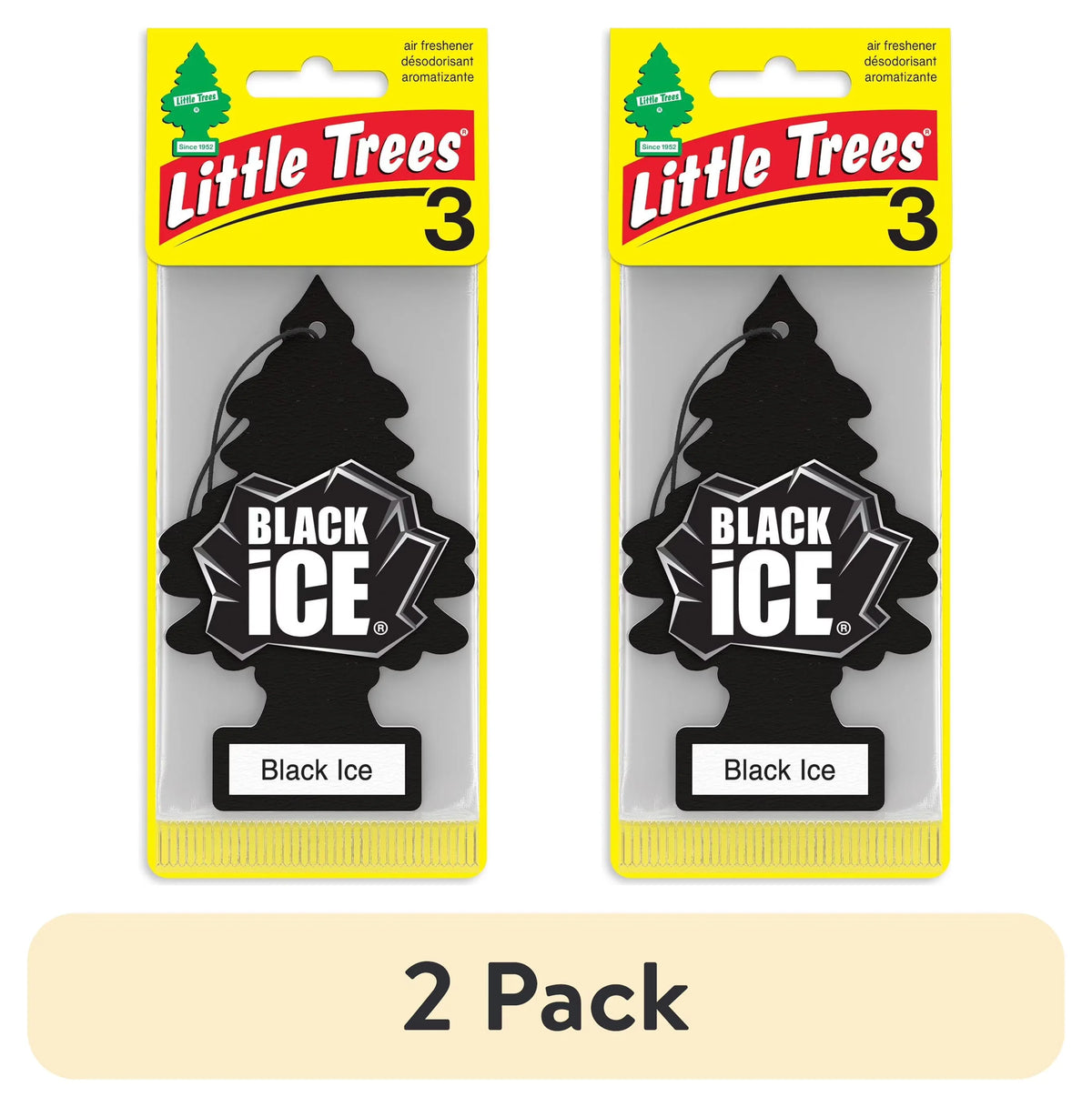 Little Trees Air Freshener Black Ice Fragrance 3-Pack