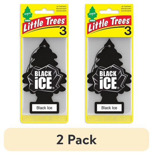 Little Trees Air Freshener Black Ice Fragrance 3-Pack