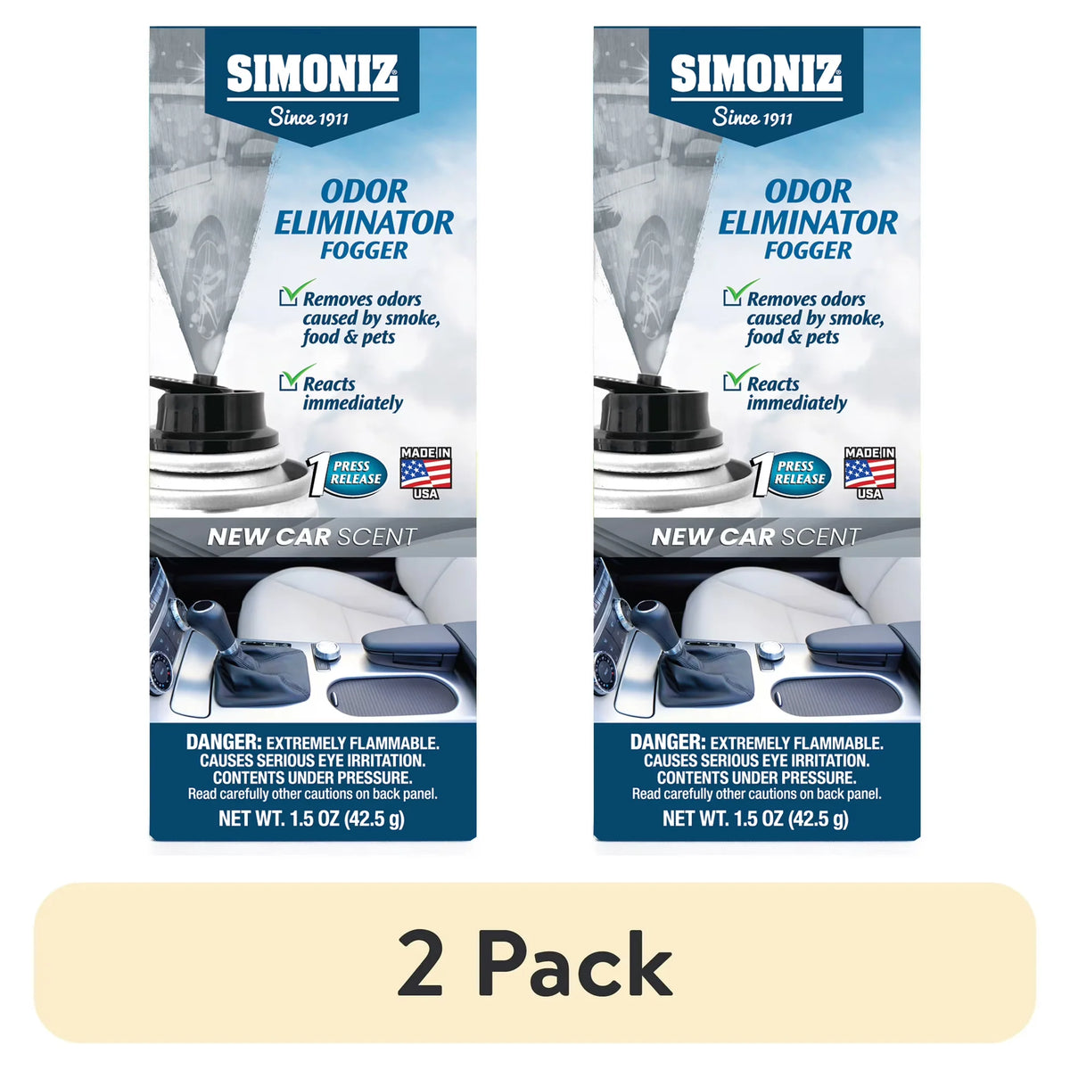 Simoniz Automotive Odor Eliminating Vehicle Fogger/Freshener New Car Scent, 1.5 oz