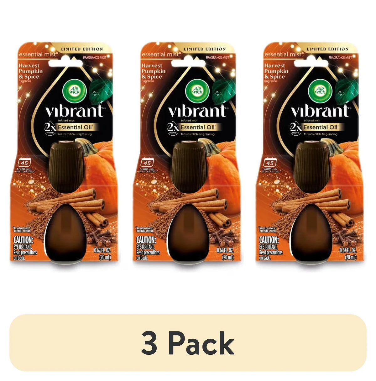 Air Wick Essential Mist Vibrant Scented Oil Air Freshener Diffuser Refill, Harvest Pumpkin and Spice, 1 Count