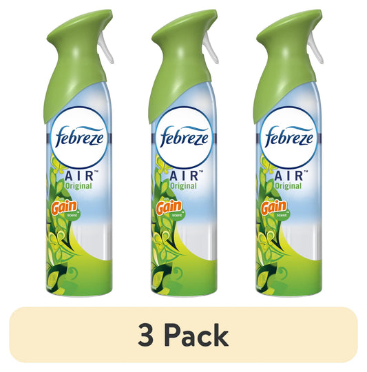 (3 pack) Febreze Air Freshener Spray, Odor-Fighting Room Spray, Gain Original, 8.8oz