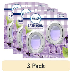 (3 pack) Febreze Bathroom Air Freshener, Small Spaces Odor-Fighting, Limited Edition, Lilac, 2 Count