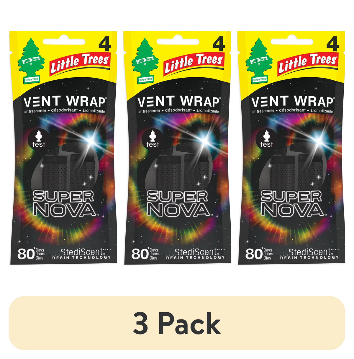 Little Trees Air Freshener Vent Wrap Supernova Fragrance 4-Pack