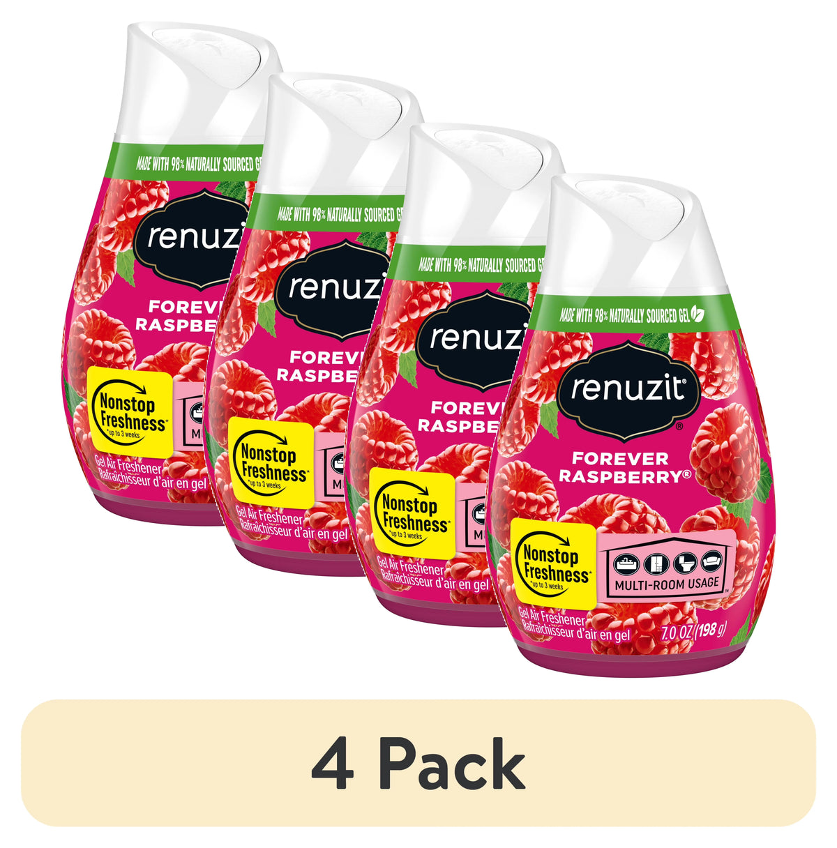 Renuzit Gel Air Freshener, Forever Raspberry, 7.0 Ounce