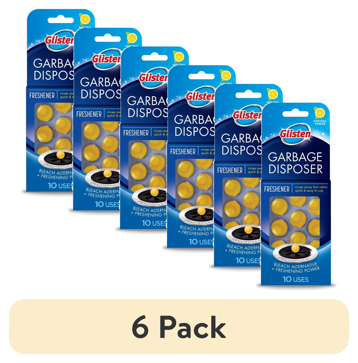 Glisten Garbage Disposer Care Freshener Pods, 10 Pack