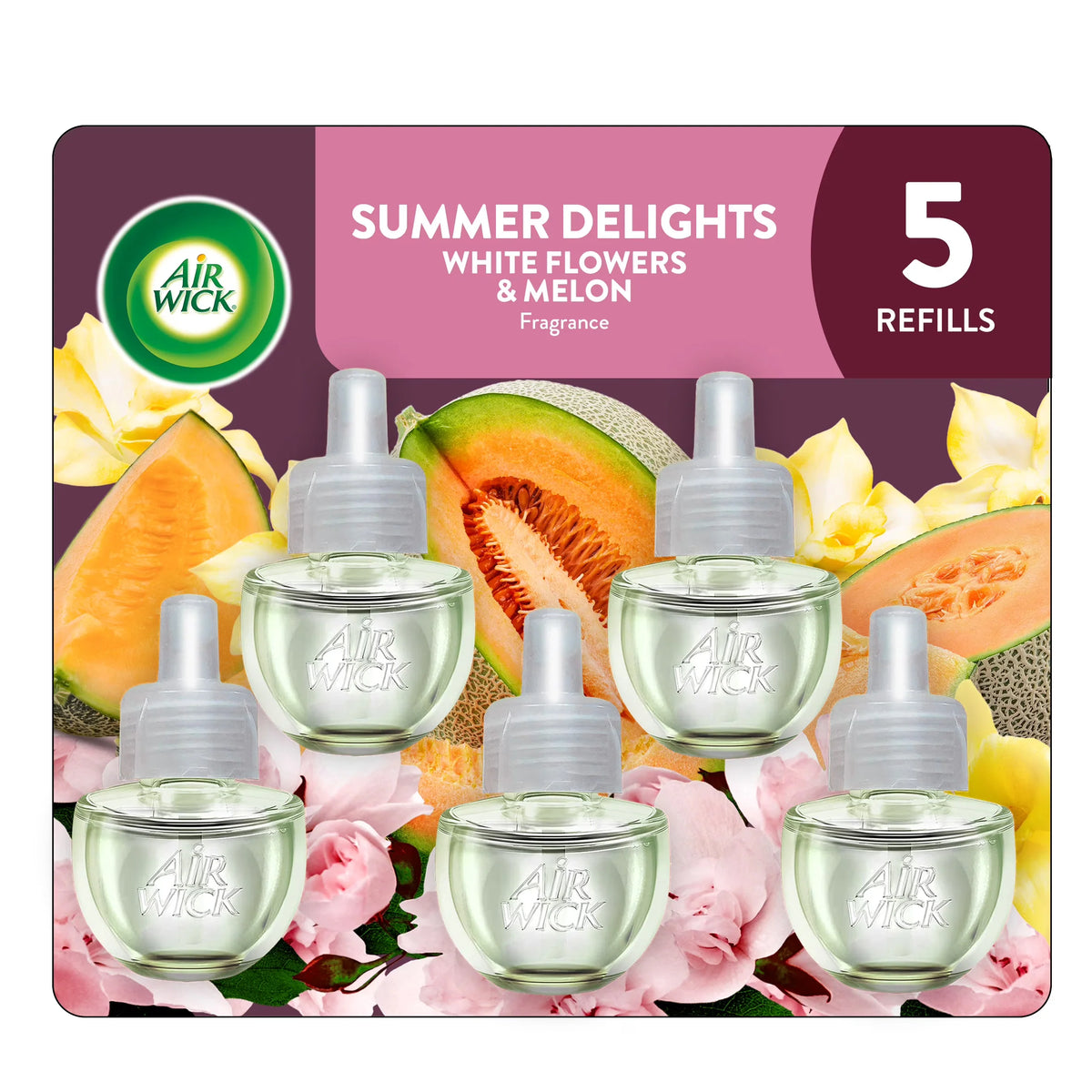 Air Wick Plug-In Scented Oil Air Freshener Warmer Refills, Lavender and Chamomile, 5 Count