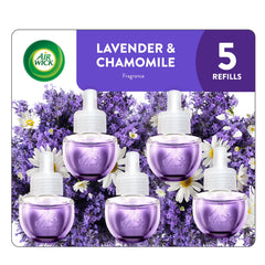 Air Wick Plug-In Scented Oil Air Freshener Warmer Refills, Lavender and Chamomile, 5 Count
