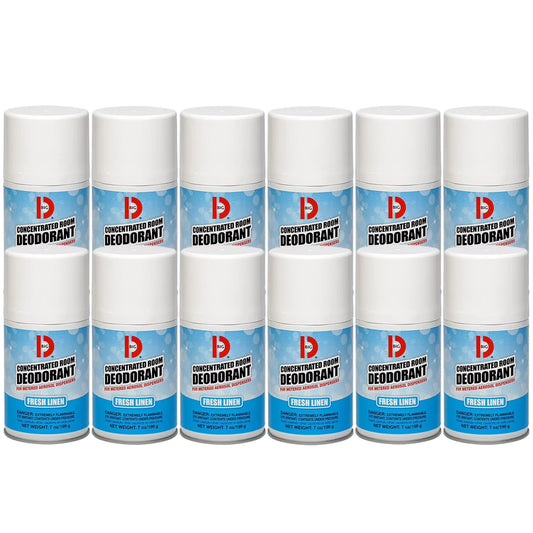 Metered Concentrated Room Deodorant, Fresh Linen Scent, 7 Oz Aerosol Spray, 12/box | Bundle of 2