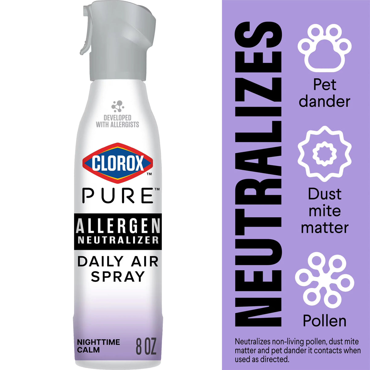 Clorox PURE Allergen Neutralizer Daily Air Spray, Clean Breeze, 8 Ounces