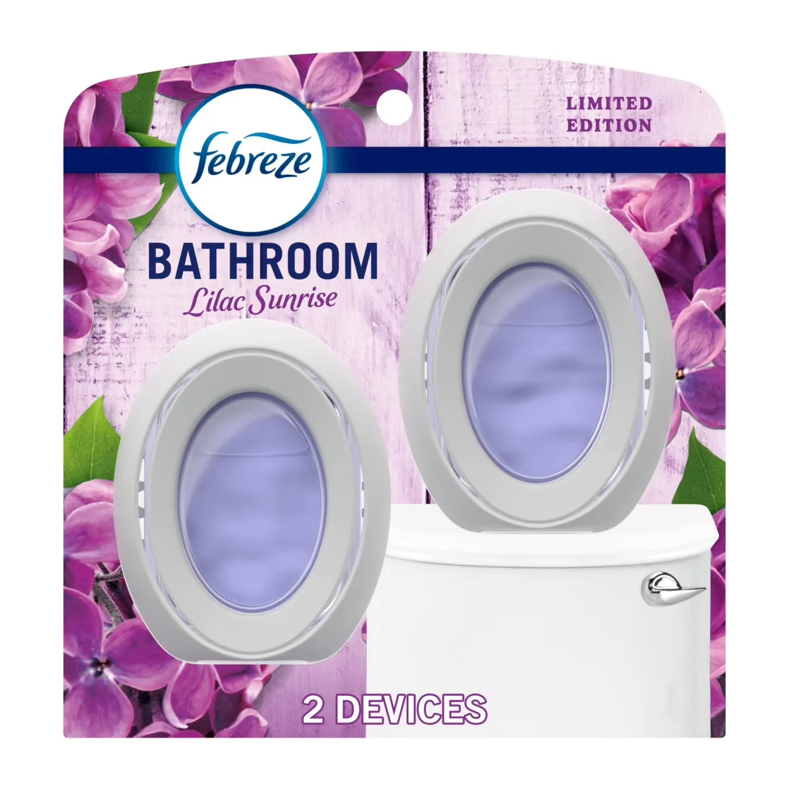 Febreze Bathroom Air Freshener, Odor-Fighting, Lilac, 2ct