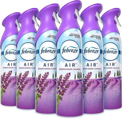Febreze AIR, Mediterranean Lavender, 8.8 oz Aerosol Spray, 6/Carton, Each