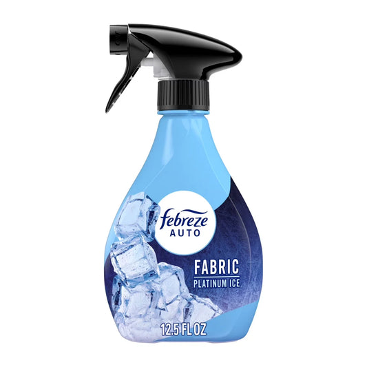 (2 pack) Febreze AUTO Car Fabric Spray, Odor Fighting Air Freshener, Platinum Ice, 12.5 fl oz