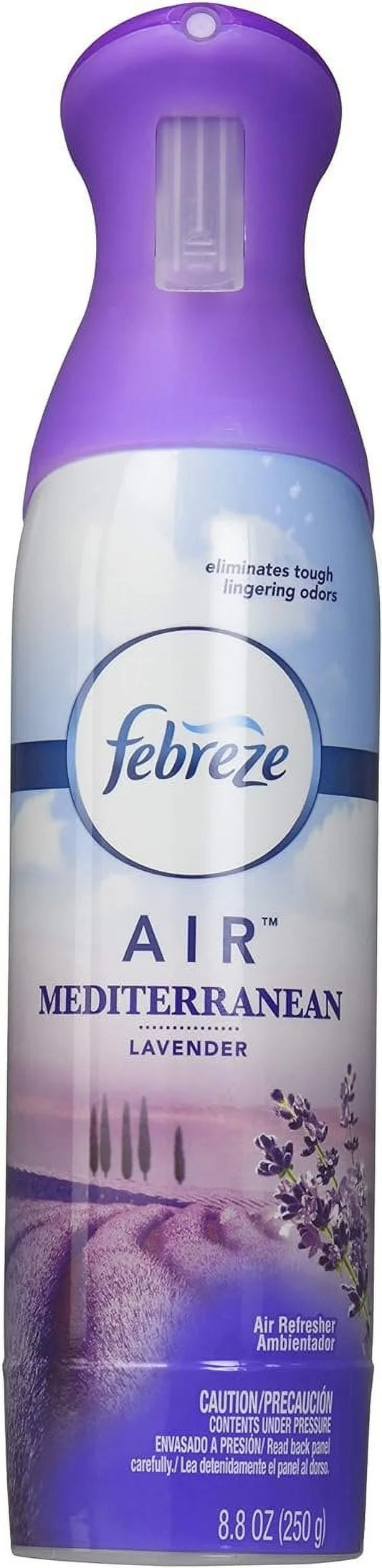 Febreze Air - Air Freshener Spray - Mediterranean Lavender - Net Wt. 8.8 OZ 250 g Per Bottle - Pack of 3 Bottles