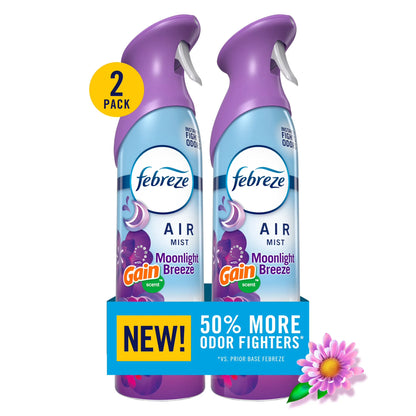 Febreze Air Mist Air Freshener Spray, Gain Moonlight Breeze, 8.1oz, 2 Count