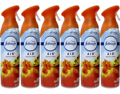 Febreze Air Freshener Spray - Spray - 8.5 fl oz (0.3 quart) - Hawaiian Aloha - 6 / Carton - Odor Neutralizer, VOC-free