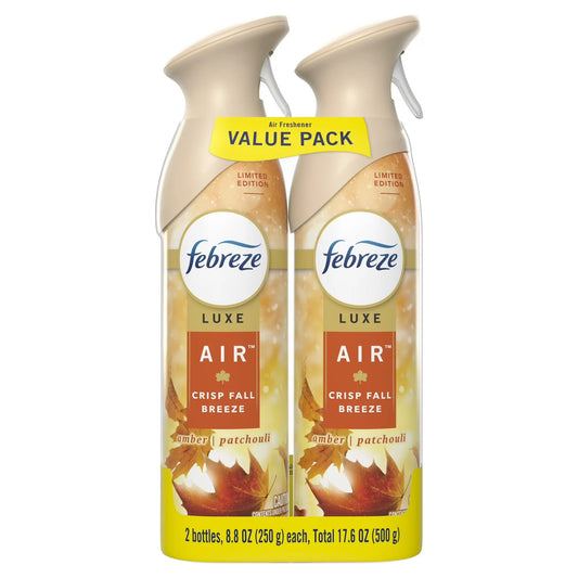 Febreze Air Freshener Spray, Odor-Fighting Room Spray, Crisp Fall Breeze Scent, 8.8oz, (3 pack of 2 bottles)