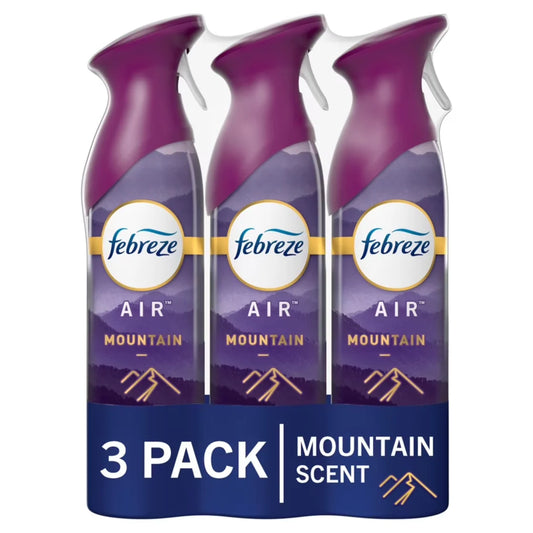 Febreze Air Freshener Spray Mountain Scent, Odor-Fighting, 8.8oz, 3 Count