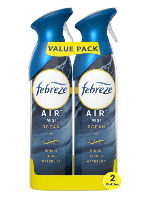 Febreze Air Freshener Spray, Odor-Fighting Room Spray, Ocean, 8.8oz, 2 Count