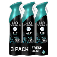 Febreze Unstopables Air Freshener Spray, Fresh Scent, Odor Eliminator for Strong Odor, 8.8 Oz (Pack of 3)