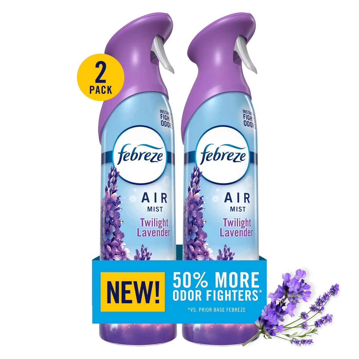 Febreze Air Mist Air Freshener Spray, Twilight Lavender, 8.1oz, 2 Count
