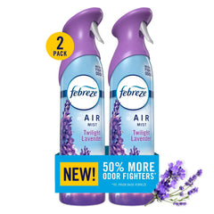 Febreze Air Mist Air Freshener Spray, Twilight Lavender, 8.1oz, 2 Count