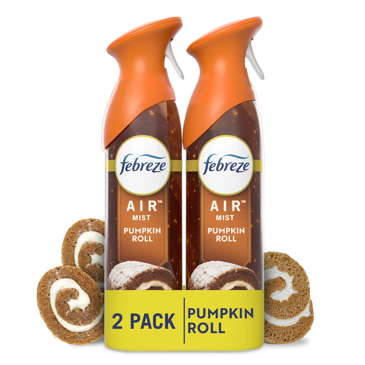 Febreze Air Mist, Odor-Fighting Air Freshener, Pumpkin Roll, 8.8 oz. Aerosol, Pack of 2