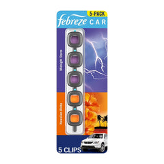 Febreze Car Air Freshener Vent Clips, Midnight Storm and Hawaiian Aloha, 5 ct.