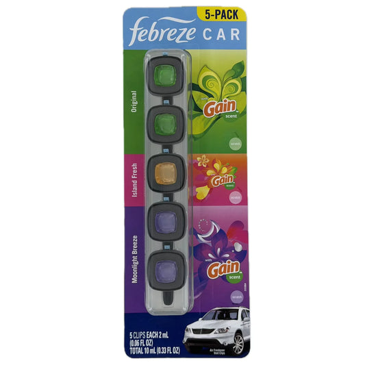 Febreze Car Air Freshener Vent Clips, Mixed Scent, 5 Count