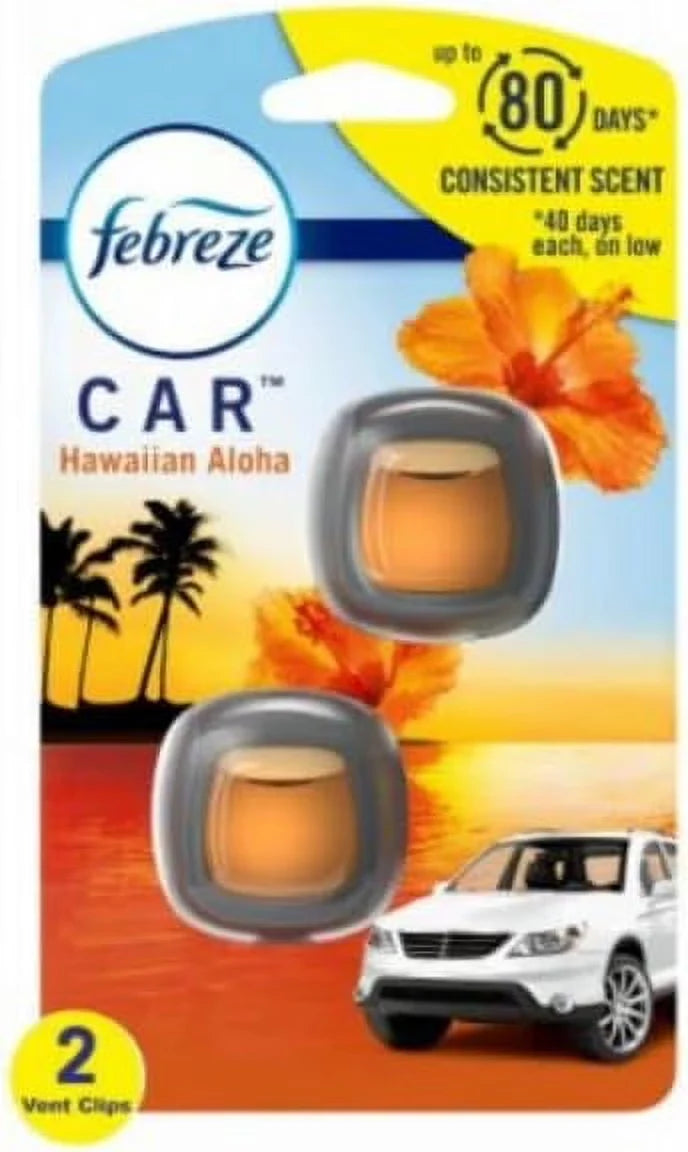 Febreze Car Hawaiian Aloha Car Vent Clip, 2 Ea..