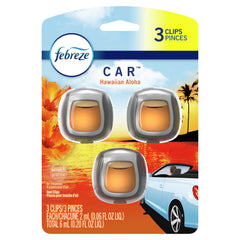 Febreze Car Odor Eliminating Air Freshener, Hawaiian Aloha, 3 Count