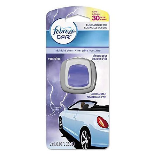 Febreze Car Vent Air Freshener, Midnight Storm, 0.06 oz, 3 Pack