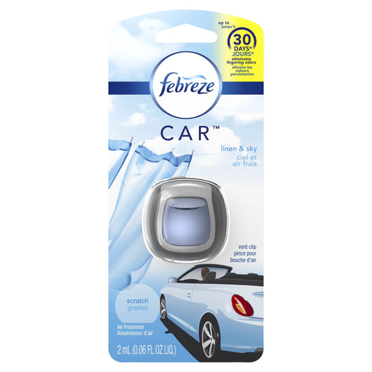Febreze Car Vent Clip Linen & Sky Air Freshener (Pack of 32)